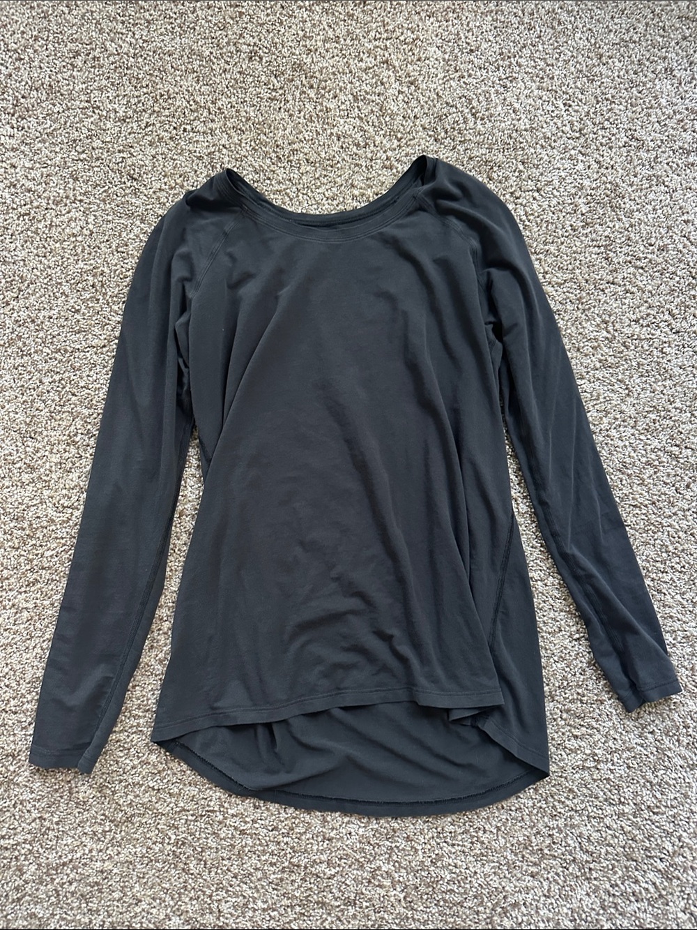 lululemon athletica Black Long Sleeve Scoop Hem Top